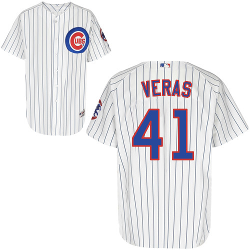 Jose Veras #41 MLB Jersey-Chicago Cubs Men's Authentic Home White Cool Base Baseball Jersey
